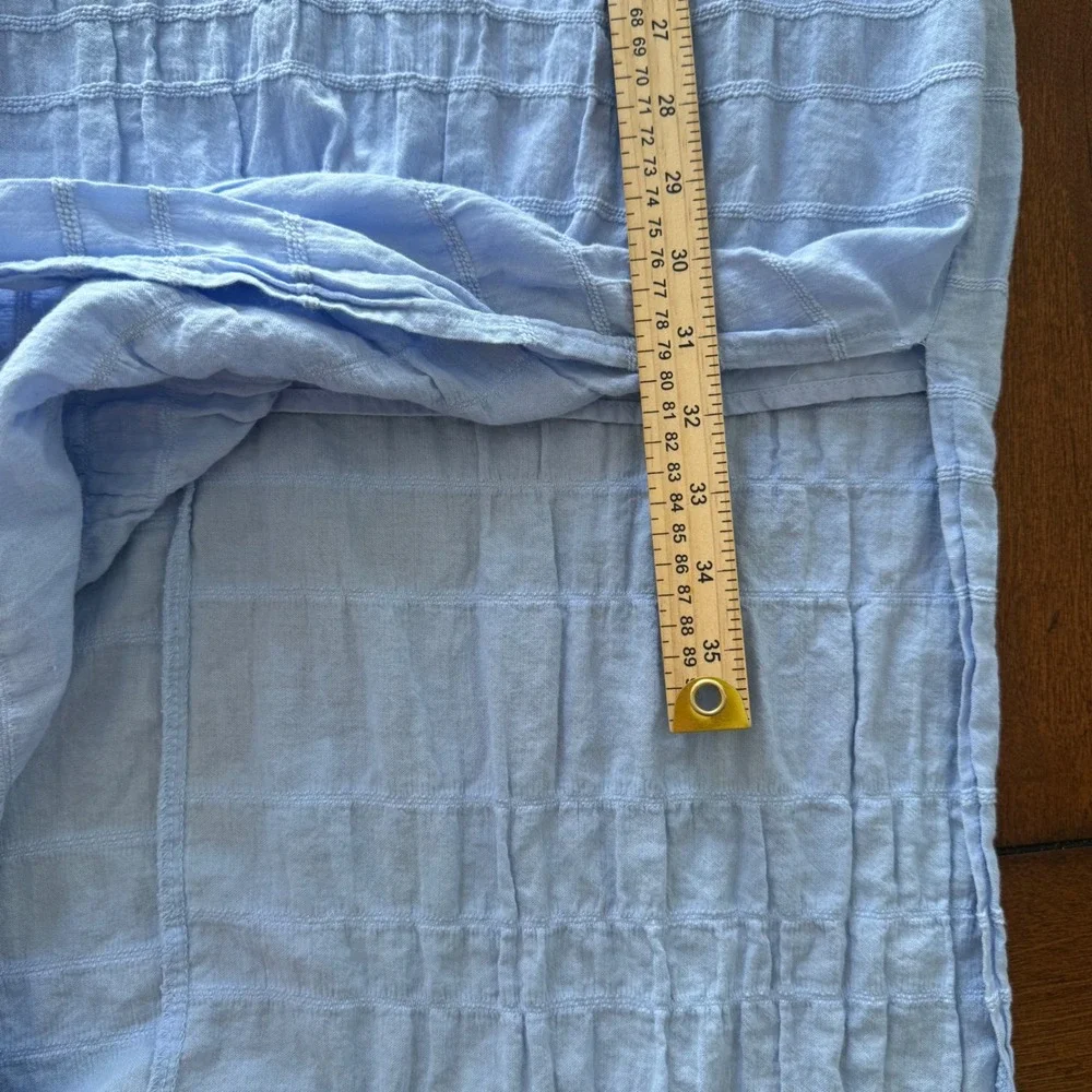 Free People Agatha Dress Turtledove Texture Corn Blue V-Neck Open Back Dress L - Picture 8 of 8